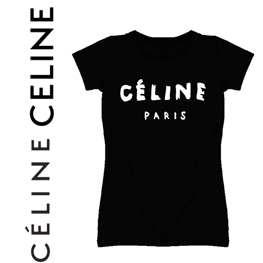 ✨ Celine Paris Black Graphic T-Shirt